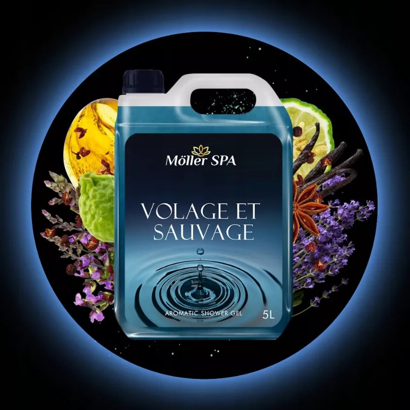 Möller SPA VOLAGE ET SAUVAGE DUŠO GELIS SU KVEpalų KVAPAS VYRAMS 5L