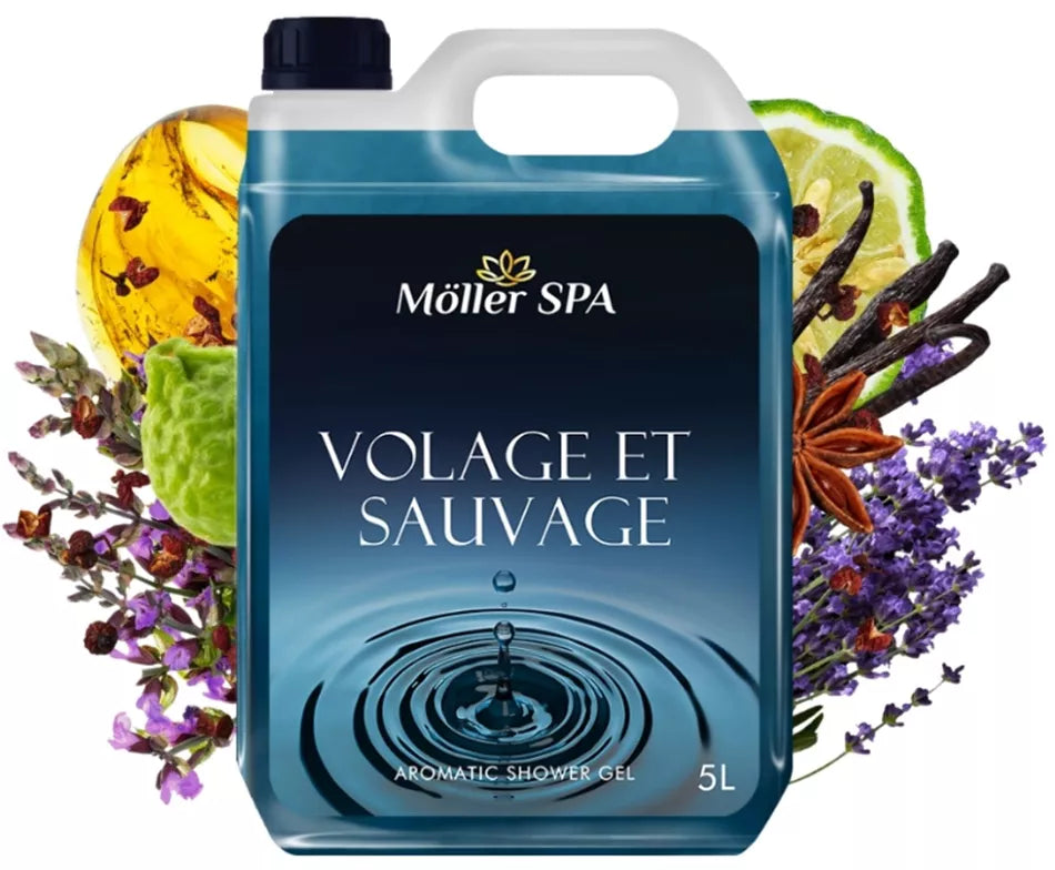 Möller SPA VOLAGE ET SAUVAGE DUŠO GELIS SU KVEpalų KVAPAS VYRAMS 5L