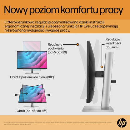 LED monitorius HP E24 G5 23,8" 1920x1080 IPS 75Hz HDMI DP kabeliai A klasė