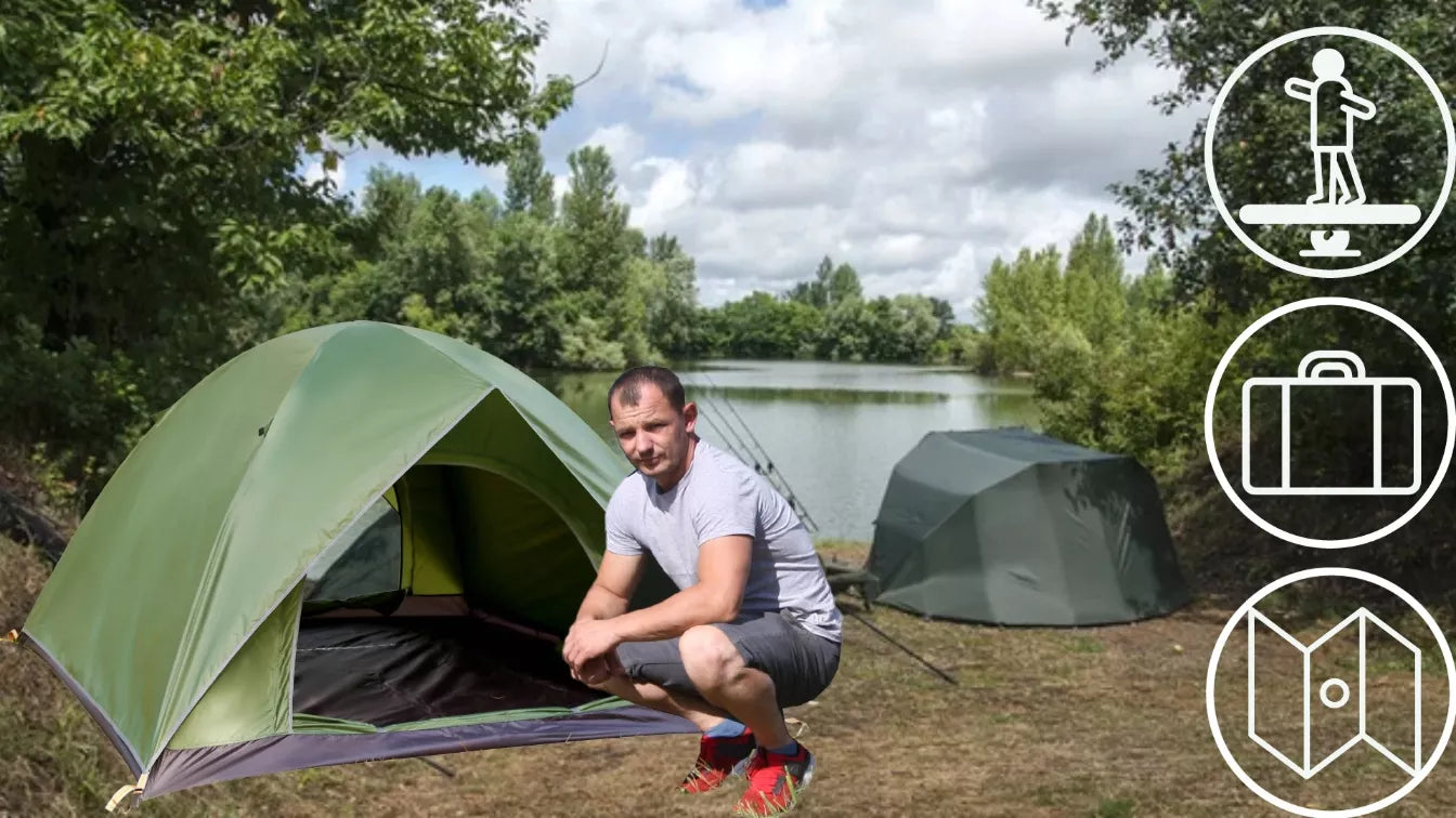 4 vietų kempingo palapinė – vandeniui atspari, aukšta, greitai surenkama, su moskito tinklu