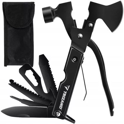 DAUGIAFUNKCINIS ĮRANKIS MULTITOOL 17-in-1 IŠGYVENIMO PLAKTUKAS KIRVUKAS PEILIS