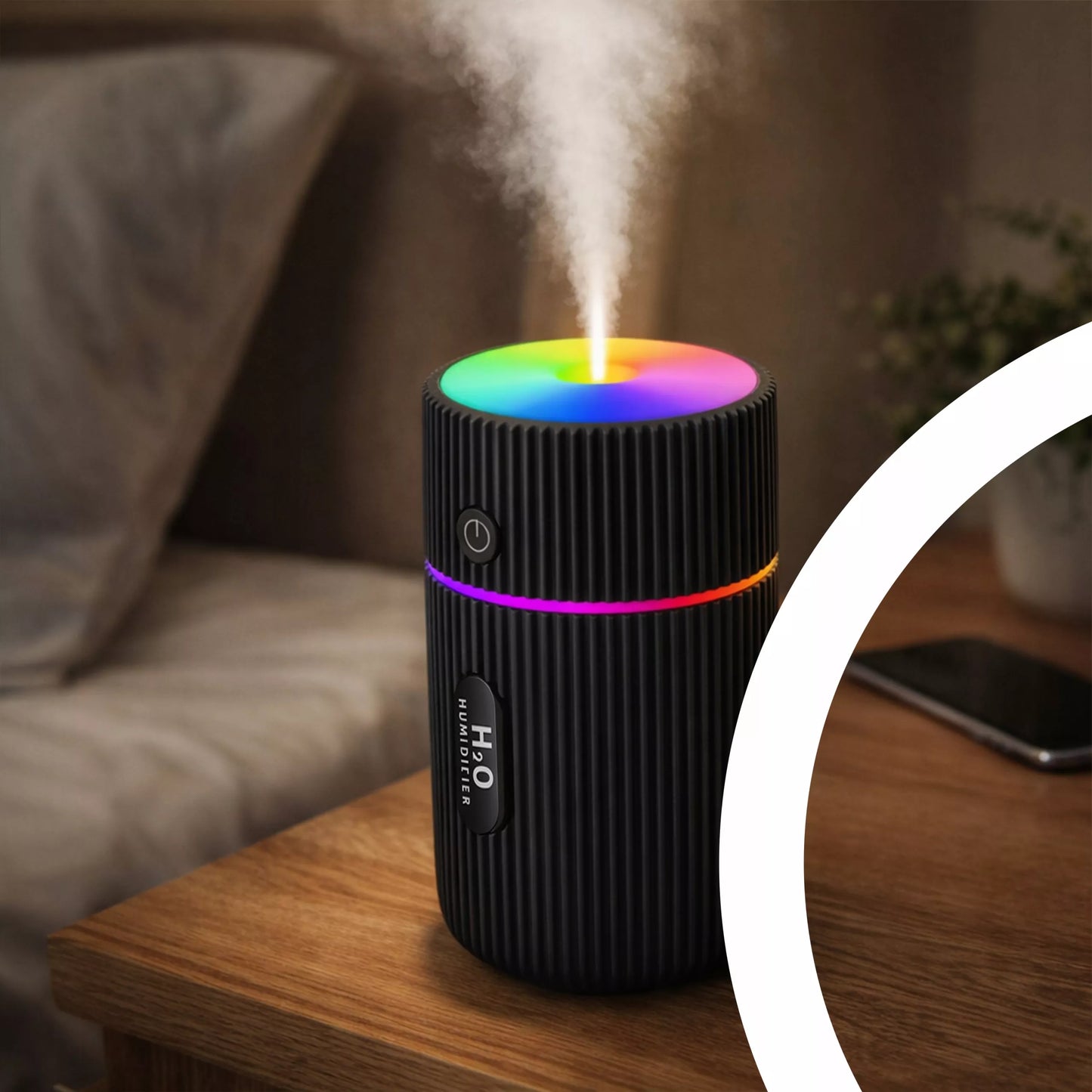 AUTOMOBILINIS ORO DRĖKINTUVAS, USB KVAPŲ DIFUZORIUS, RGB NAKTINĖ LEIDELĖ