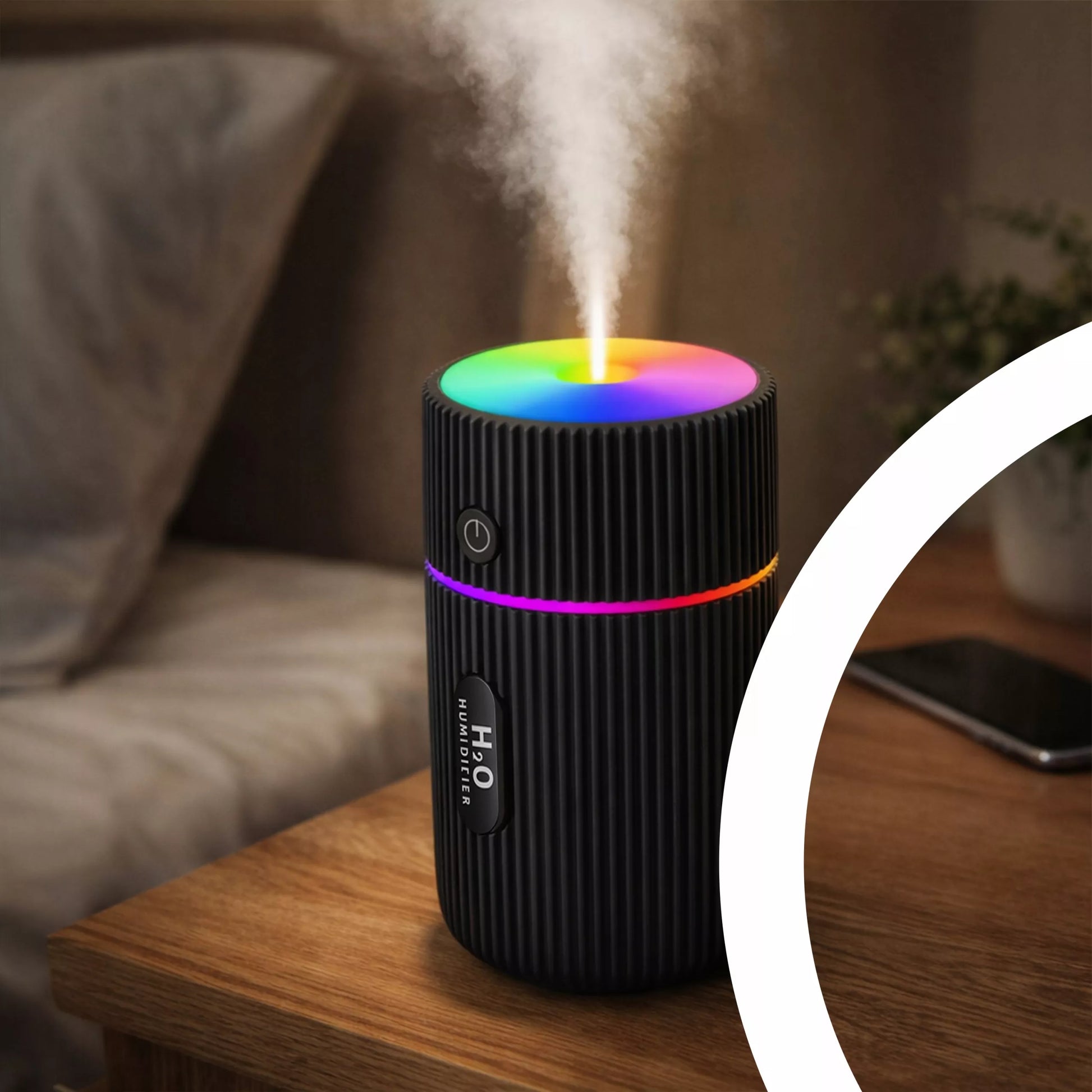 AUTOMOBILINIS ORO DRĖKINTUVAS, USB KVAPŲ DIFUZORIUS, RGB NAKTINĖ LEIDELĖ