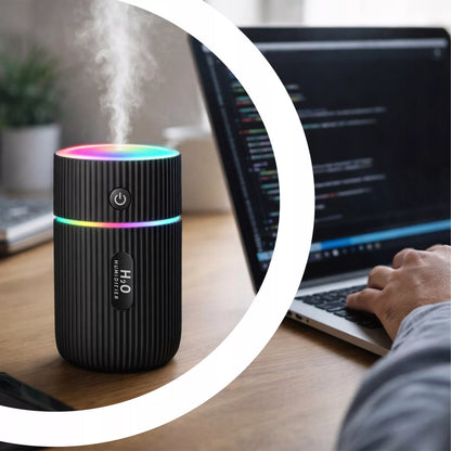 AUTOMOBILINIS ORO DRĖKINTUVAS, USB KVAPŲ DIFUZORIUS, RGB NAKTINĖ LEIDELĖ
