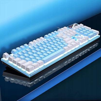 Mėlyna žaidimų klaviatūra su LED apšvietimu žaidėjams