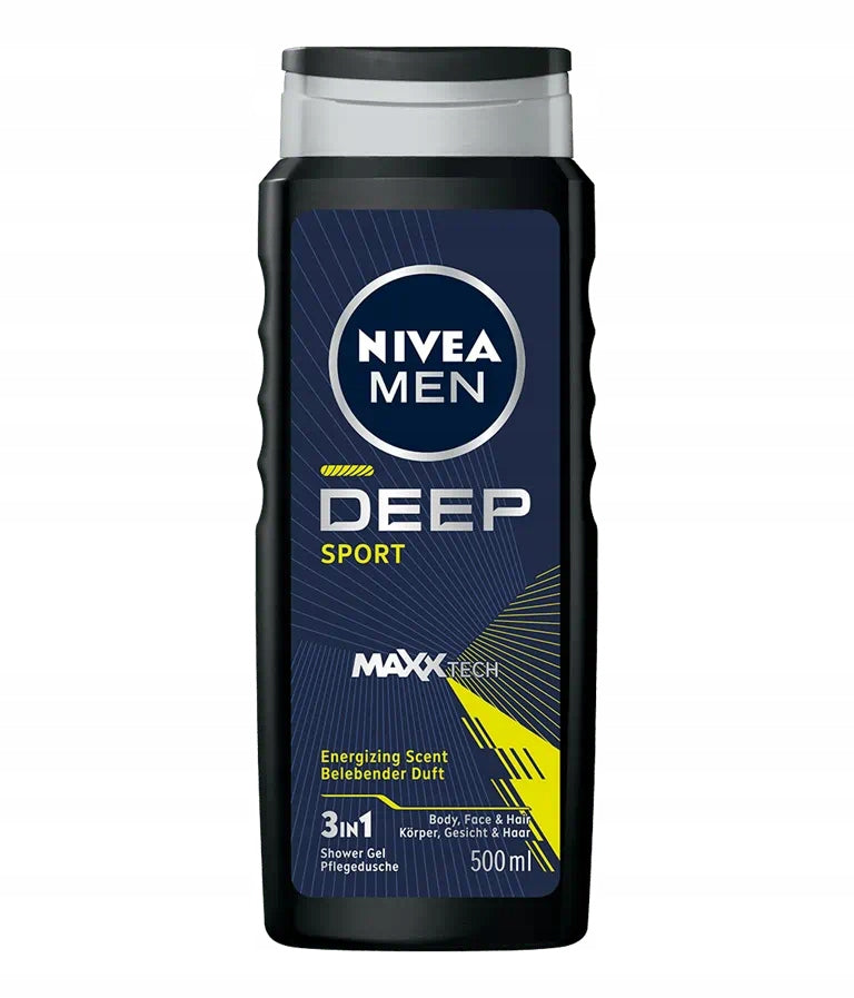 NIVEA MEN Vyriškas dušo želė - Prausiklis kūnui 500ml x5 + DOVANA