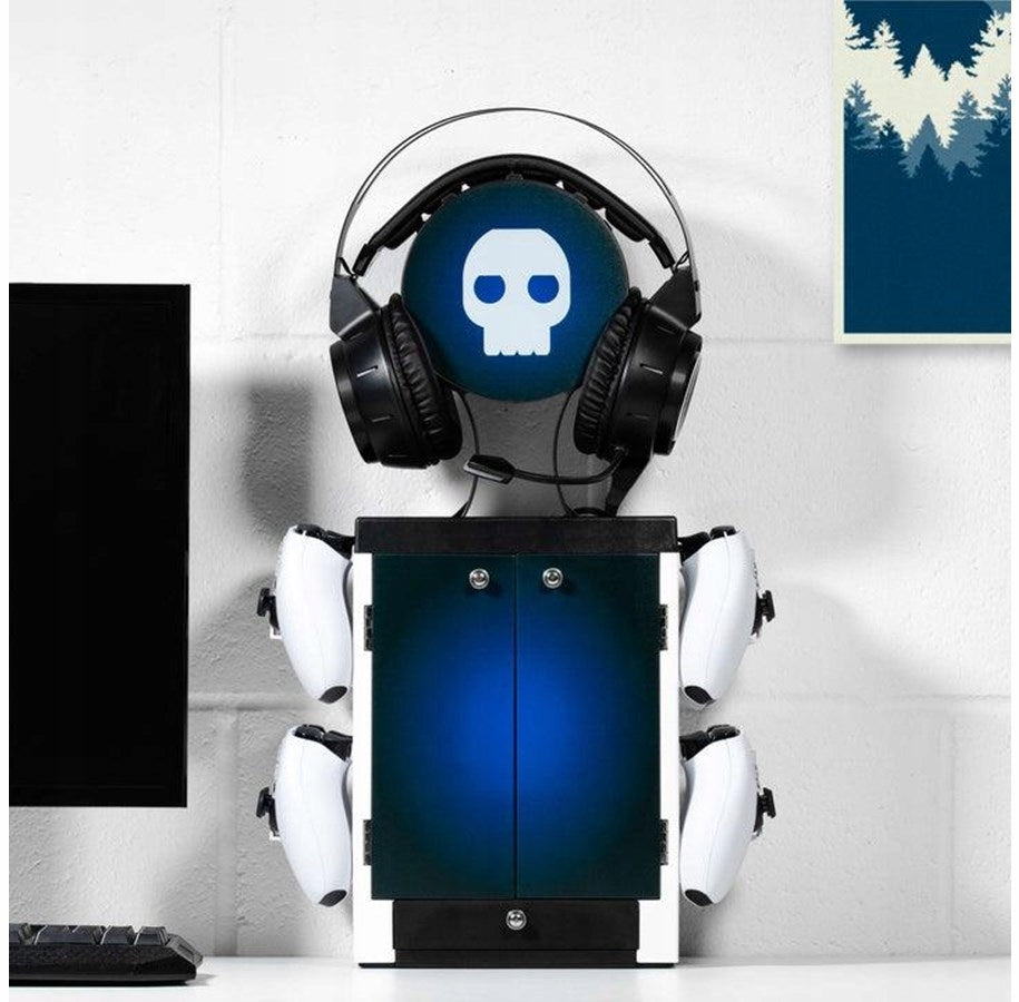 NUMSKULL PS5 LOGO Stovas / Pagrindas 4 Padėklams 10 Žaidimams 1 Ausinėms Gaming Locker