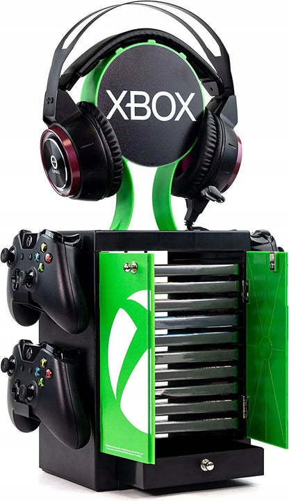 NUMSKULL XBOX LOGO Stovas 4 valdikliams, 10 žaidimų, 1 ausinės Gaming Locker