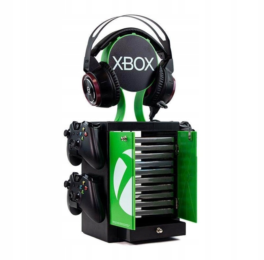 NUMSKULL XBOX LOGO Stovas 4 valdikliams, 10 žaidimų, 1 ausinės Gaming Locker