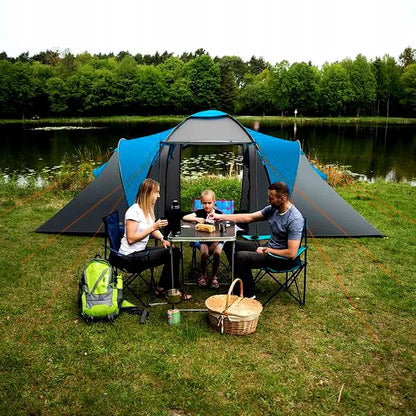 4 asmenų turistinė kempingo palapinė su UV filtru ir dėklu