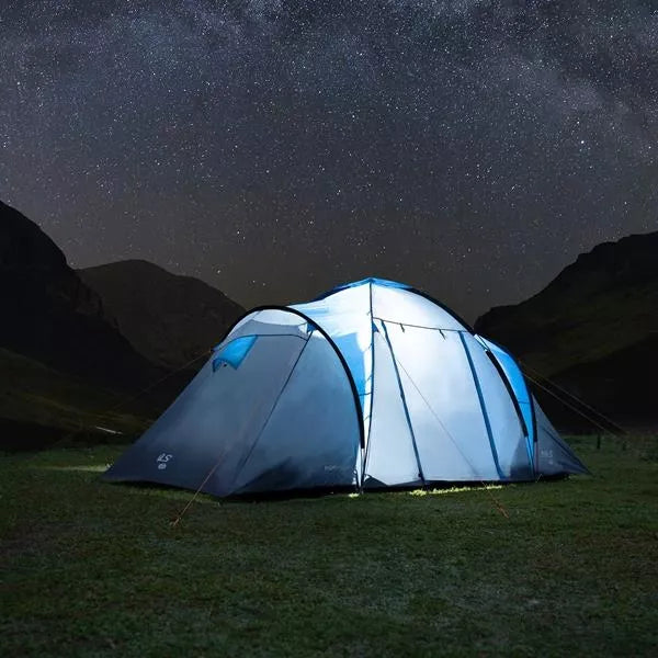 4 asmenų turistinė kempingo palapinė su UV filtru ir dėklu