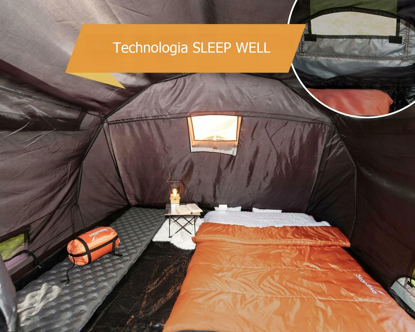 Palapinė VIBRA CAMPING HAVANA XXL 4 asmenims 5000mm su integruota grindimis