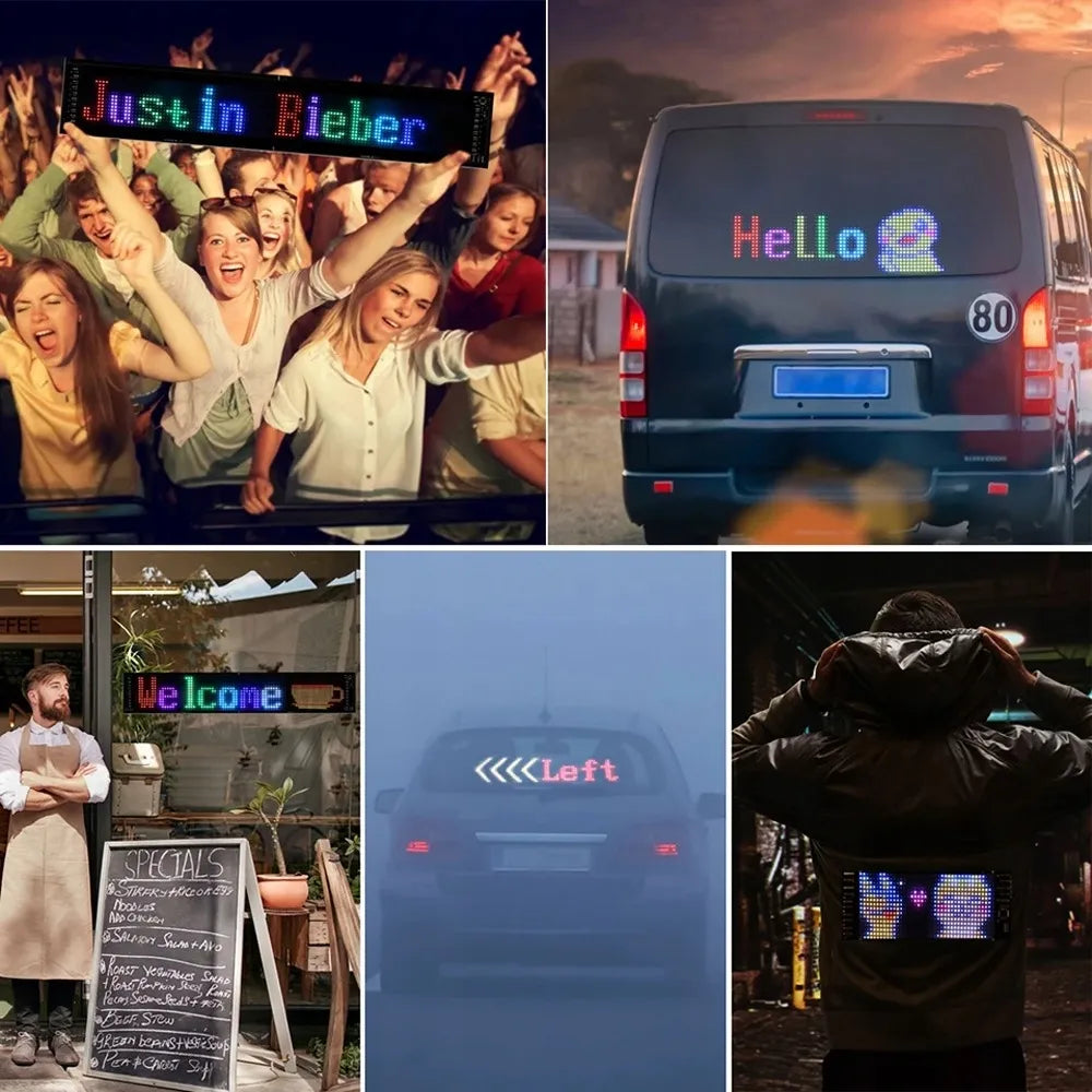 LED užrašas sunkvežimiui TIR lentelė vardas skydelis stiklui Bluetooth 38x10