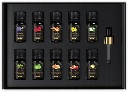 Natūralūs eteriniai aliejai pirties, difuzoriaus, aromaterapijos rinkiniui – 10 vnt.