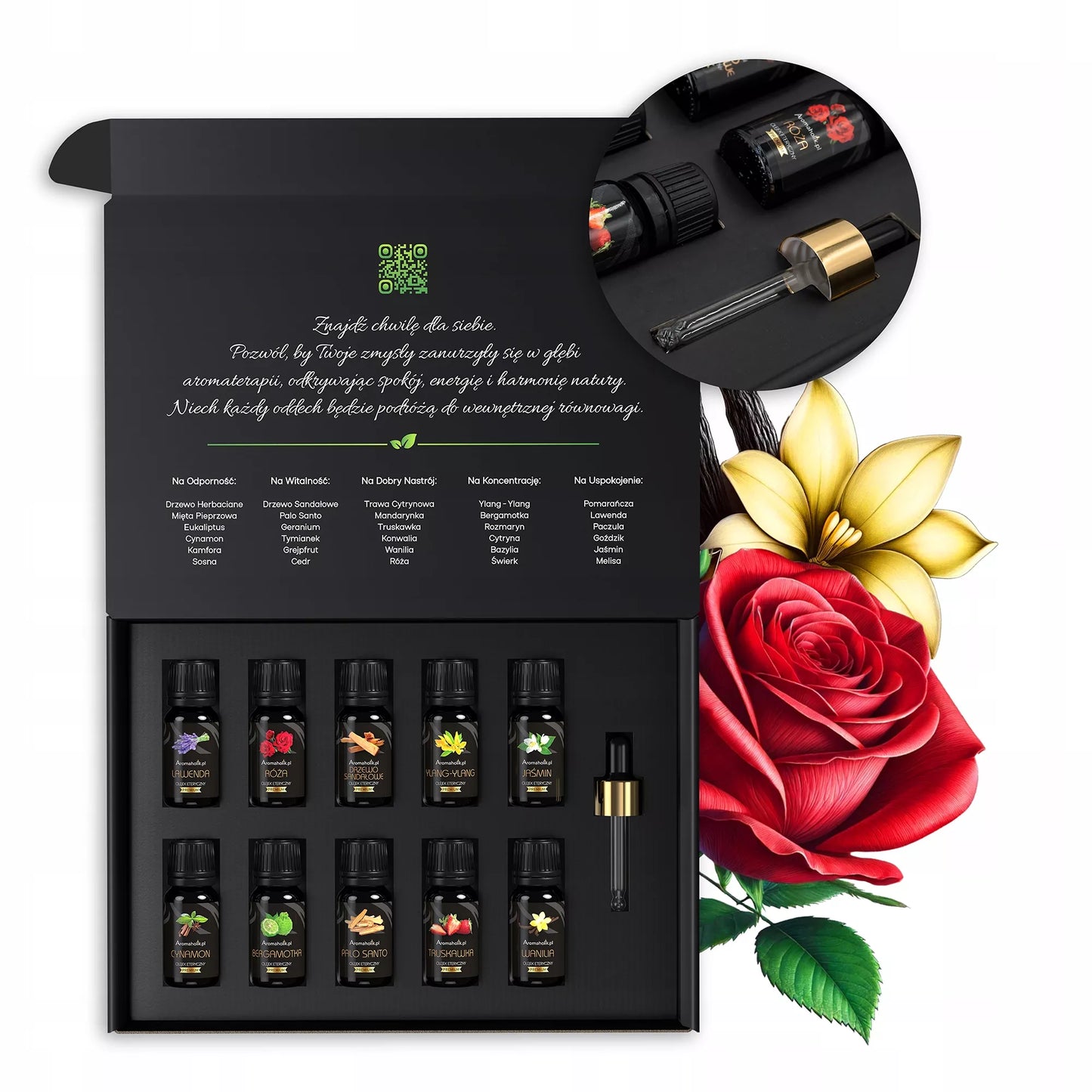 Natūralūs eteriniai aliejai pirties, difuzoriaus, aromaterapijos rinkiniui – 10 vnt.