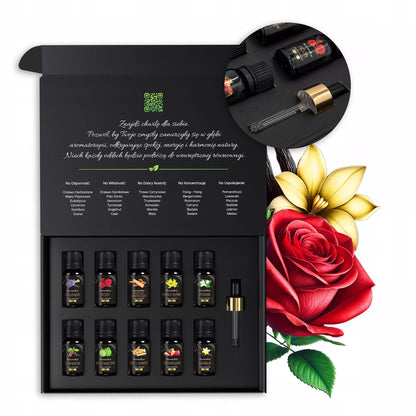 Natūralūs eteriniai aliejai pirties, difuzoriaus, aromaterapijos rinkiniui – 10 vnt.