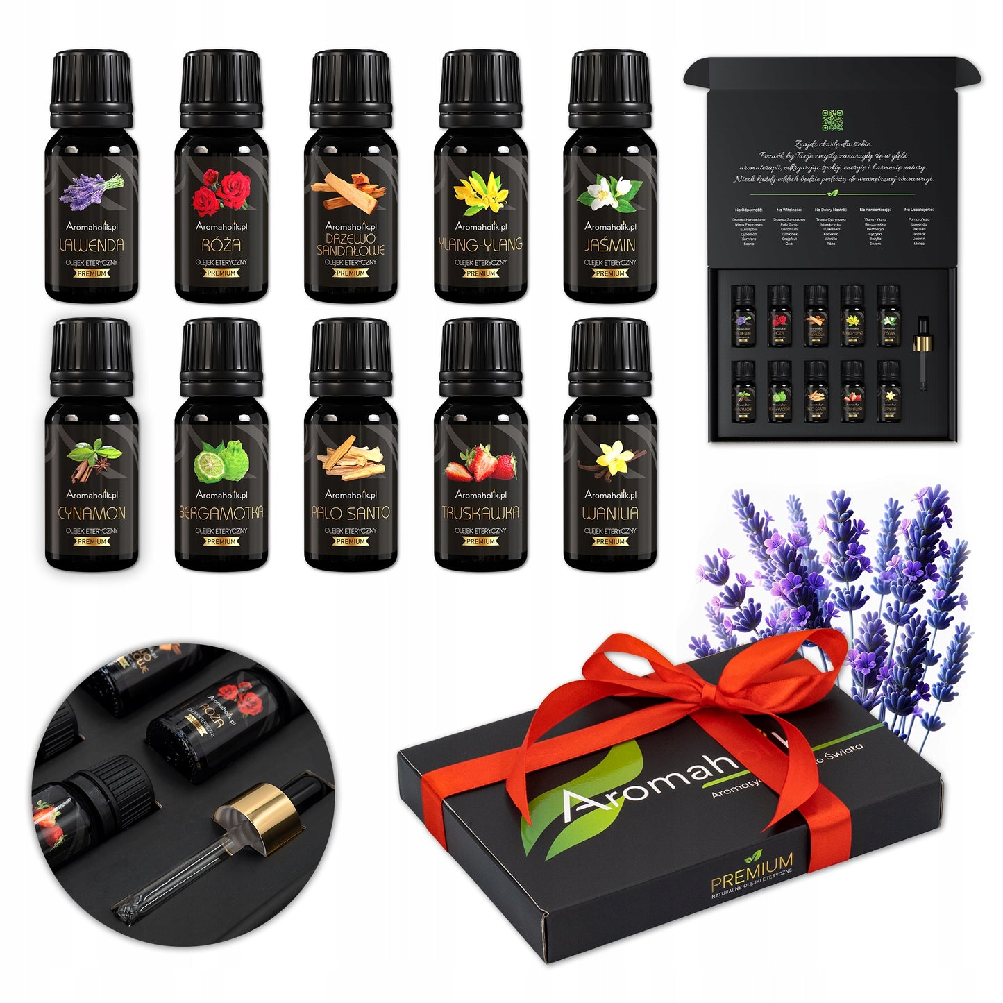 Natūralūs eteriniai aliejai pirties, difuzoriaus, aromaterapijos rinkiniui – 10 vnt.