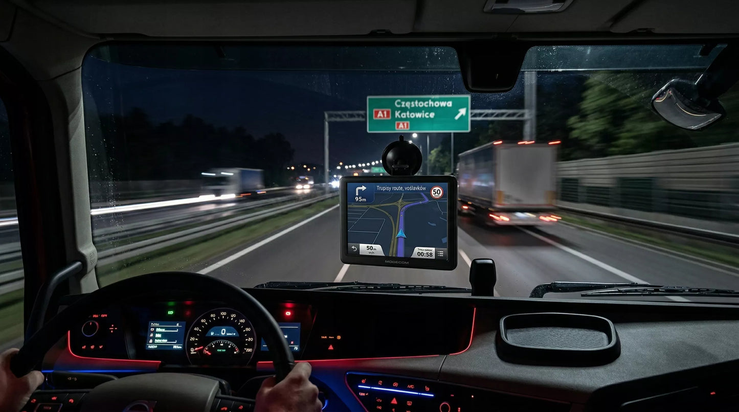 GPS navigacija sunkvežimiams 17,8 cm TRUCK USB-C ir greičio matuokliais 2026