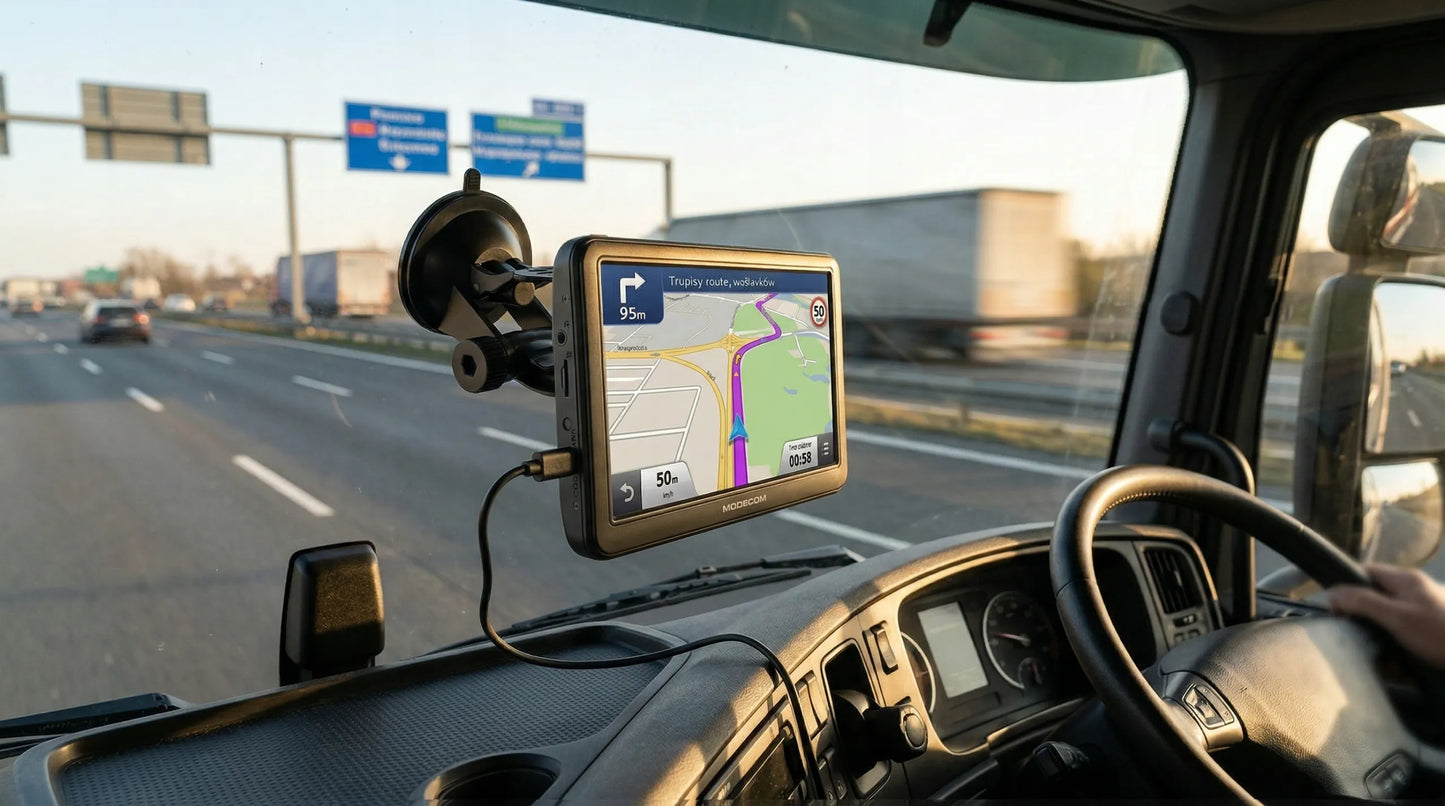 GPS navigacija sunkvežimiams 17,8 cm TRUCK USB-C ir greičio matuokliais 2026