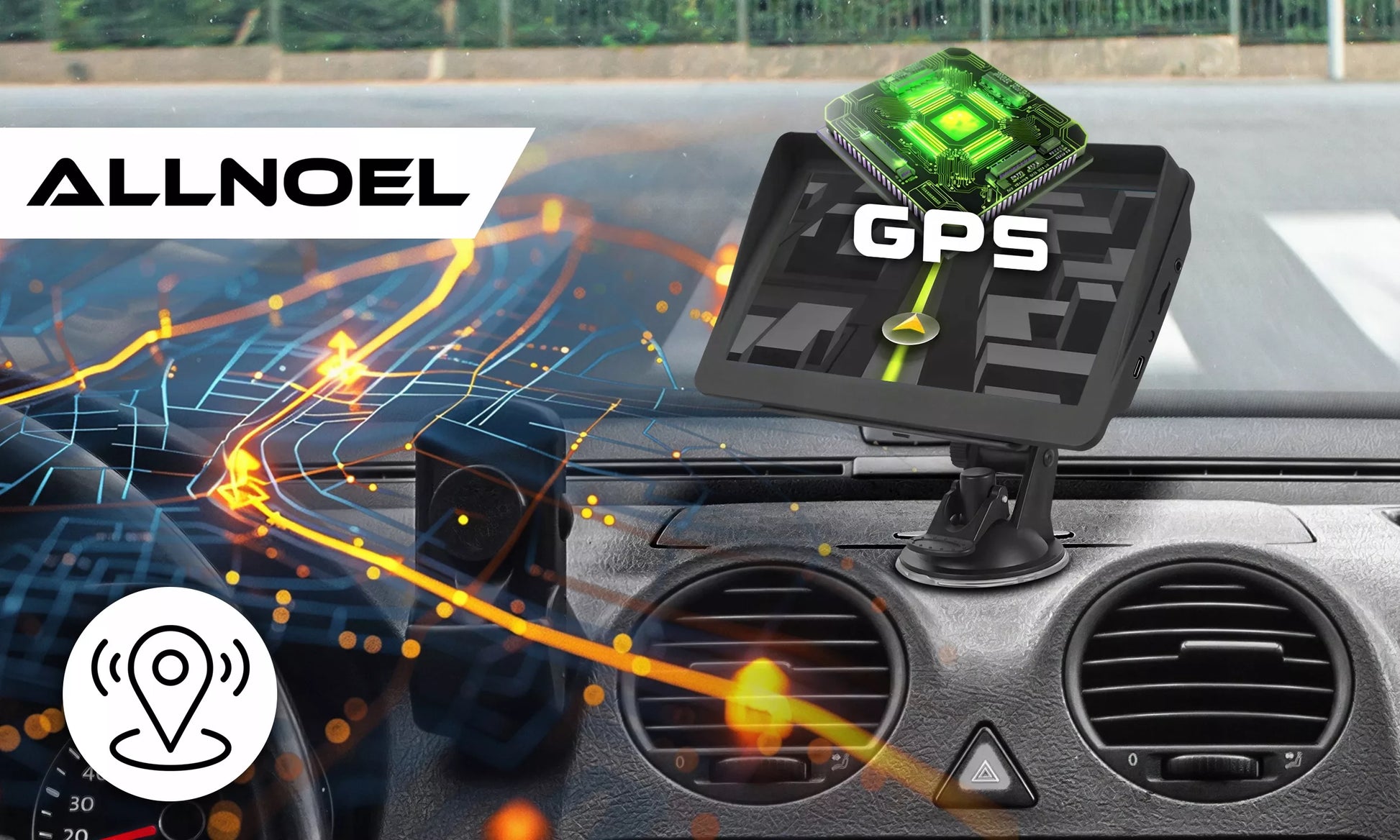Automobilinė GPS navigacija sunkvežimiams – 7", su įdiegtais Europos autobusų žemėlapiais