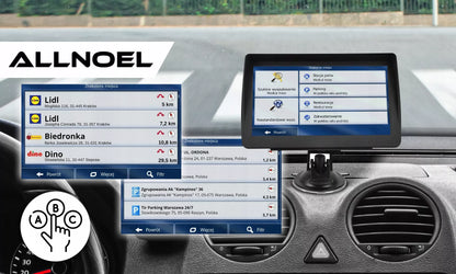 Automobilinė GPS navigacija sunkvežimiams – 7", su įdiegtais Europos autobusų žemėlapiais