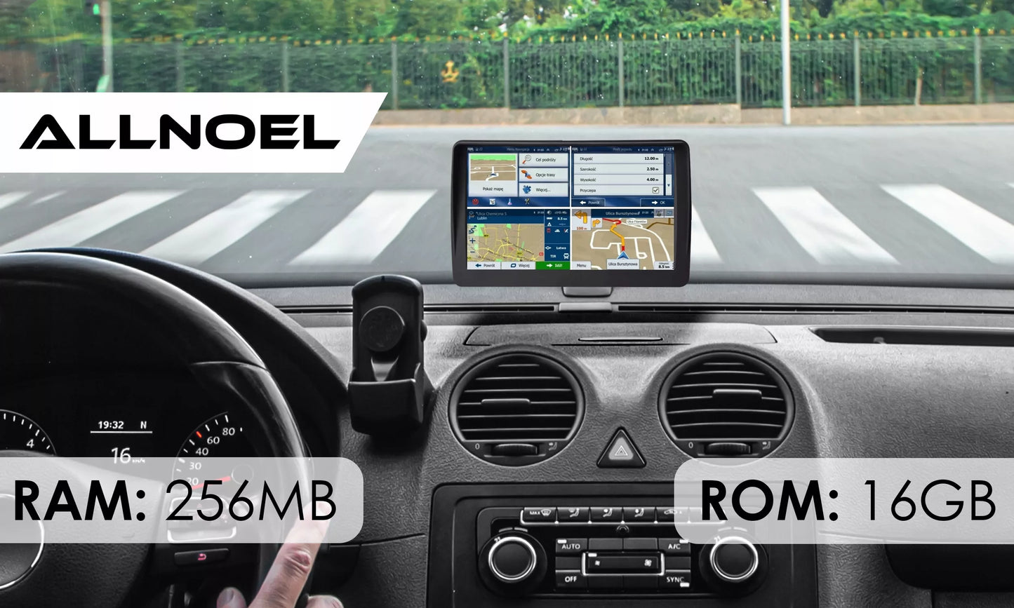 Automobilinė GPS navigacija sunkvežimiams – 7", su įdiegtais Europos autobusų žemėlapiais