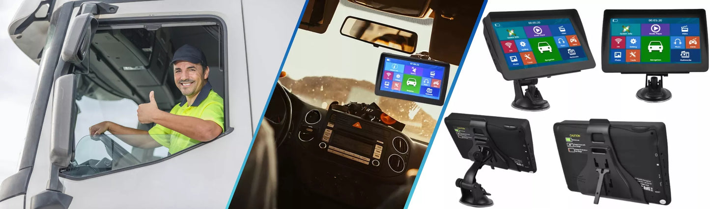 Automobilinė GPS navigacija sunkvežimiams – 7", su įdiegtais Europos autobusų žemėlapiais