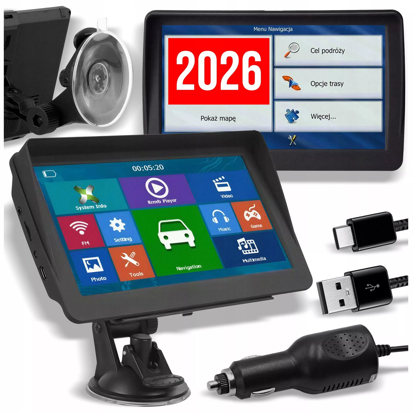 Automobilinė GPS navigacija sunkvežimiams – 7", su įdiegtais Europos autobusų žemėlapiais