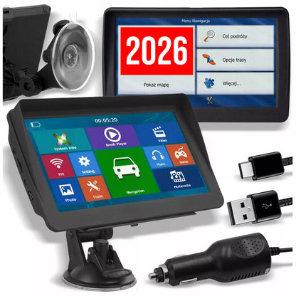 Automobilinė GPS navigacija sunkvežimiams – 7", su įdiegtais Europos autobusų žemėlapiais