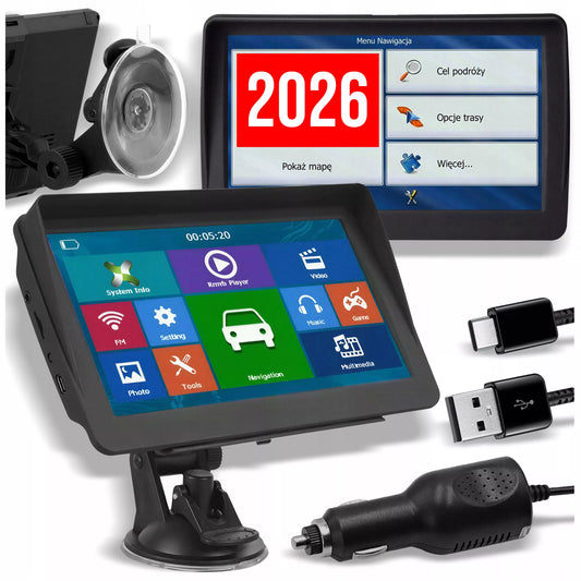 Automobilinė GPS navigacija sunkvežimiams – 7", su įdiegtais Europos autobusų žemėlapiais