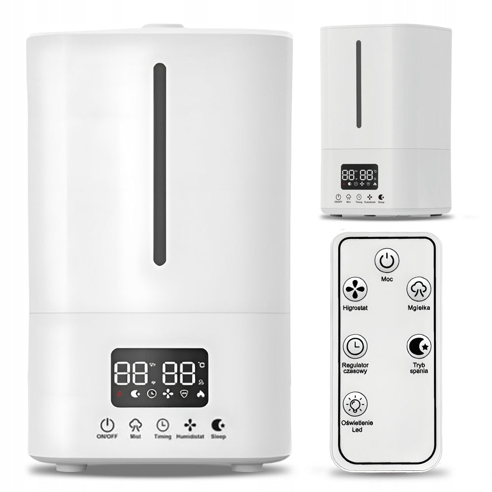 Ultragarsinis išmanusis oro drėkintuvas 25 W - 5l su nuotolinio valdymo pulteliu, aromaterapija