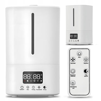 Ultragarsinis išmanusis oro drėkintuvas 25 W - 5l su nuotolinio valdymo pulteliu, aromaterapija