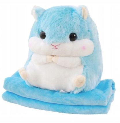 Mėlynas Žiurkėnas pledas šviesiai mėlynas užklotas Pliušinis žaislas didelė minkšta lėlė meškiukas pagalvė 3in1