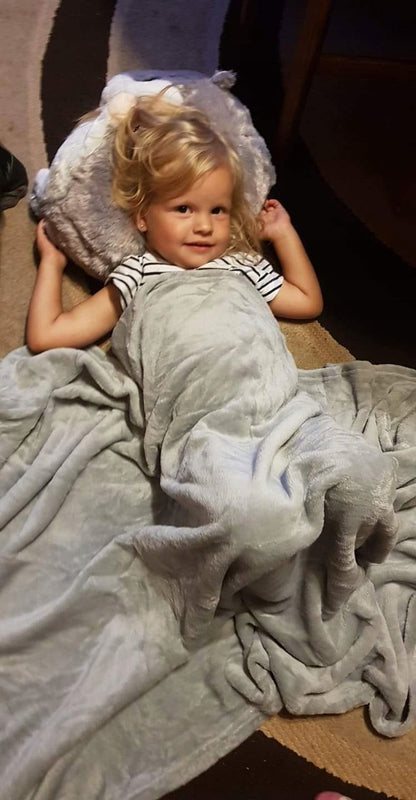 Mėlynas Žiurkėnas pledas šviesiai mėlynas užklotas Pliušinis žaislas didelė minkšta lėlė meškiukas pagalvė 3in1