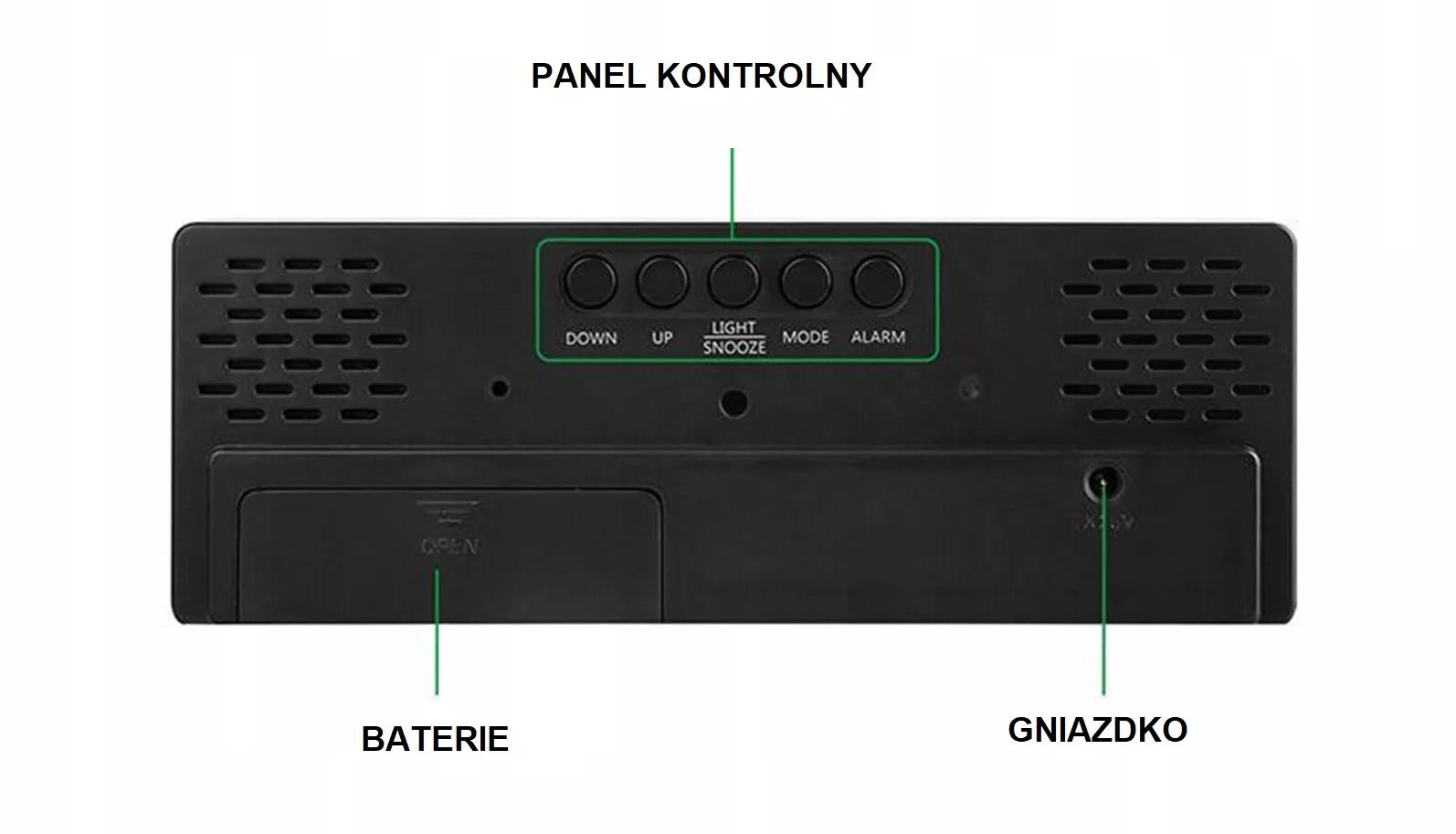 Modernus elektroninis skaitmeninis žadintuvas su garso jutikliu USB