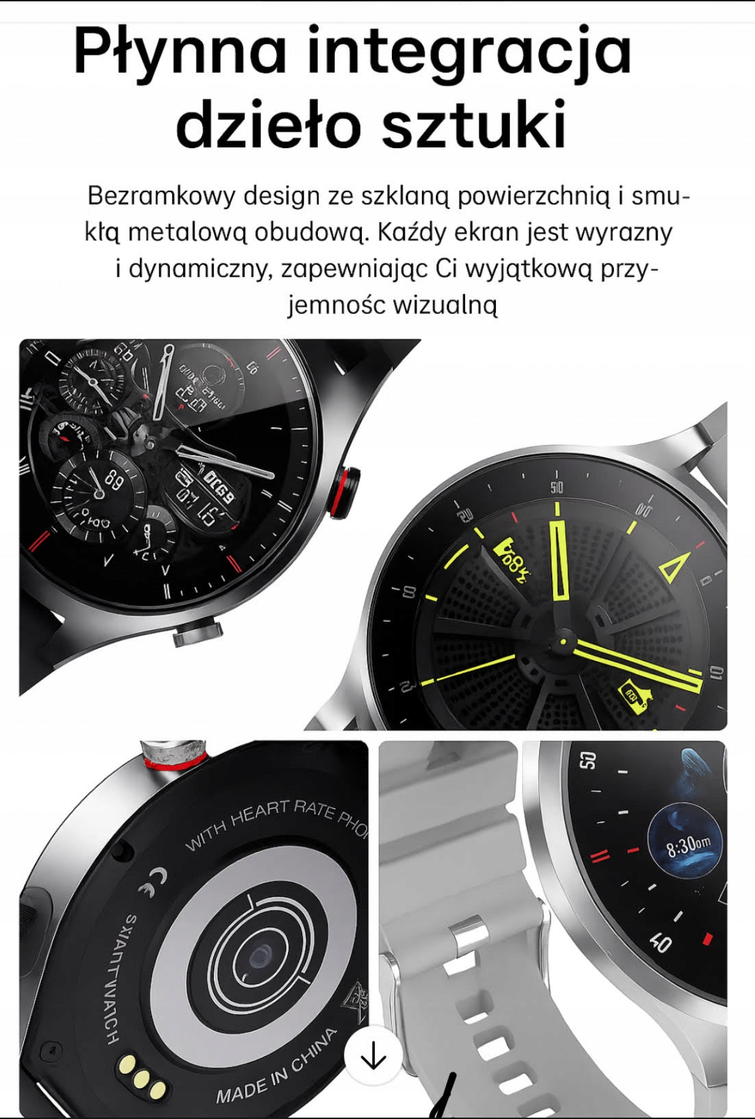 Modernus išmanusis laikrodis su skambinimo funkcija, lietimui jautrus ekranas