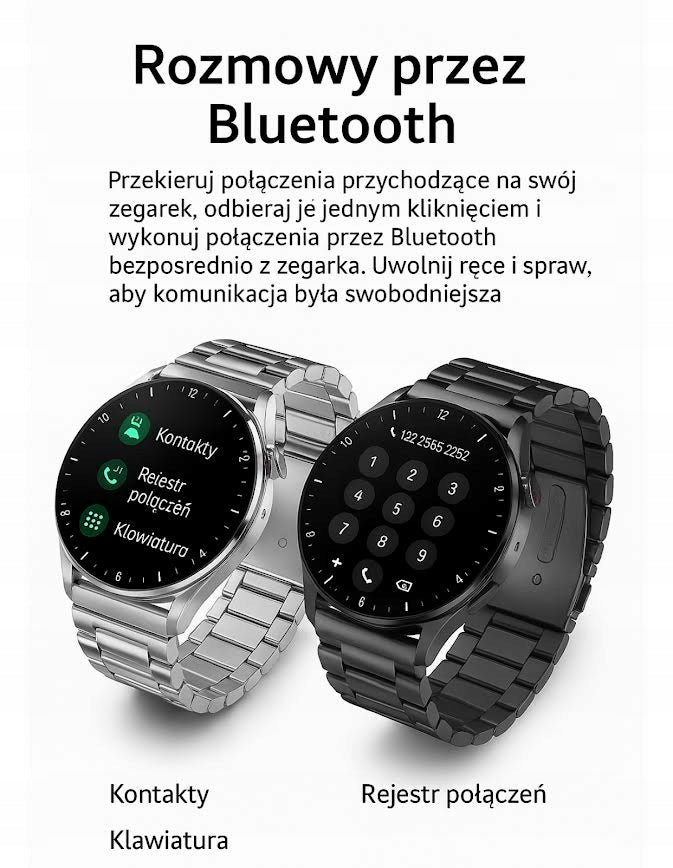 Modernus išmanusis laikrodis su skambinimo funkcija, lietimui jautrus ekranas