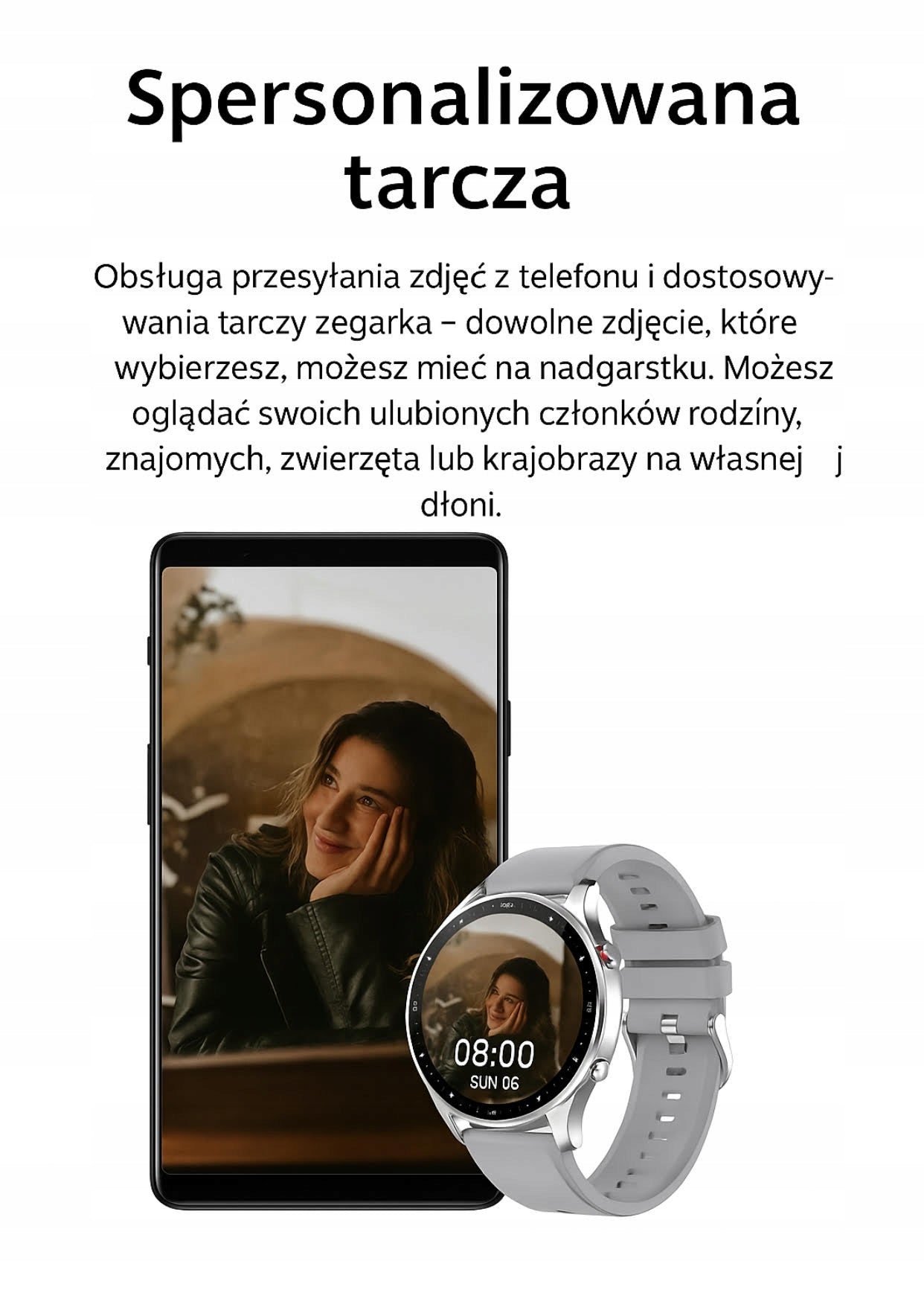 Modernus išmanusis laikrodis su skambinimo funkcija, lietimui jautrus ekranas