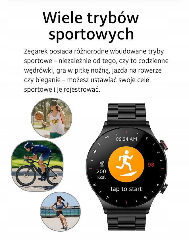 Modernus išmanusis laikrodis su skambinimo funkcija, lietuviška instrukcija, lietimui jautrus ekranas