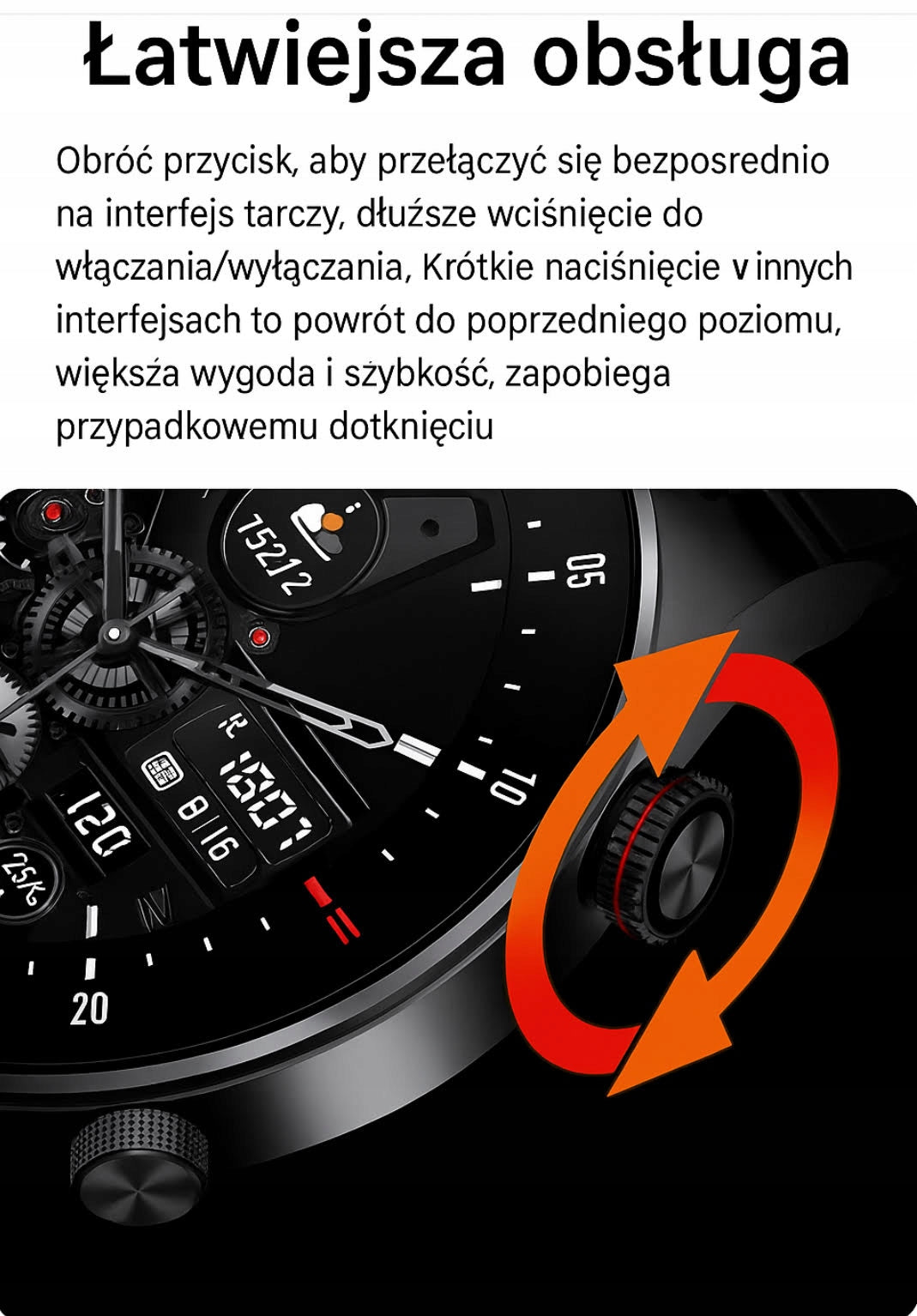 Modernus išmanusis laikrodis su skambinimo funkcija, lietimui jautrus ekranas