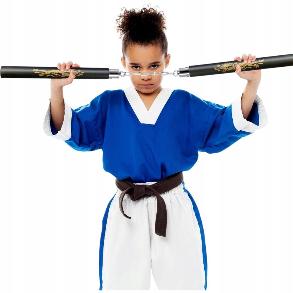 Putplasčio treniruočių nunchaku Auksinis Drakonas 989