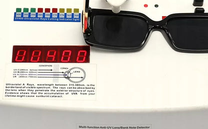 Rožiniai saulės akiniai be rėmelio, stačiakampiai + dėklas