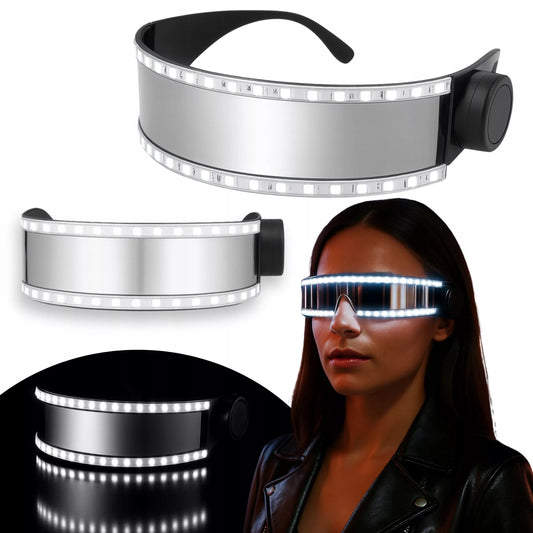 BALIAUS AKINIAI BALTI ŠVIEČIANTYS KOSTIUMŲ ŠVENTINIAI HELOVINUI KARNAVALUI