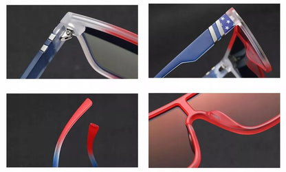 Vyriški akiniai nuo saulės su UV400 filtru, kvadratiniai MAXAIR JUODI + dėklas