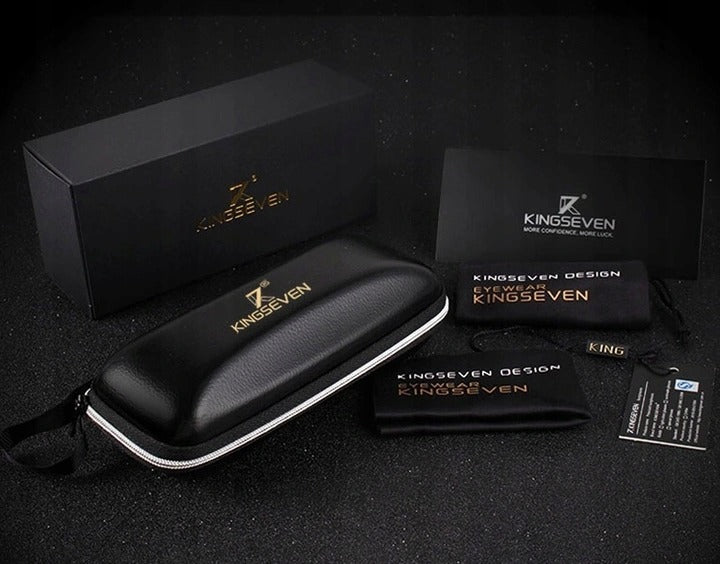 Vyriški saulės akiniai KINGSEVEN – poliarizuoti UV400, rinkinys su dėklu