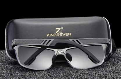 Vyriški saulės akiniai KINGSEVEN – poliarizuoti UV400, rinkinys su dėklu