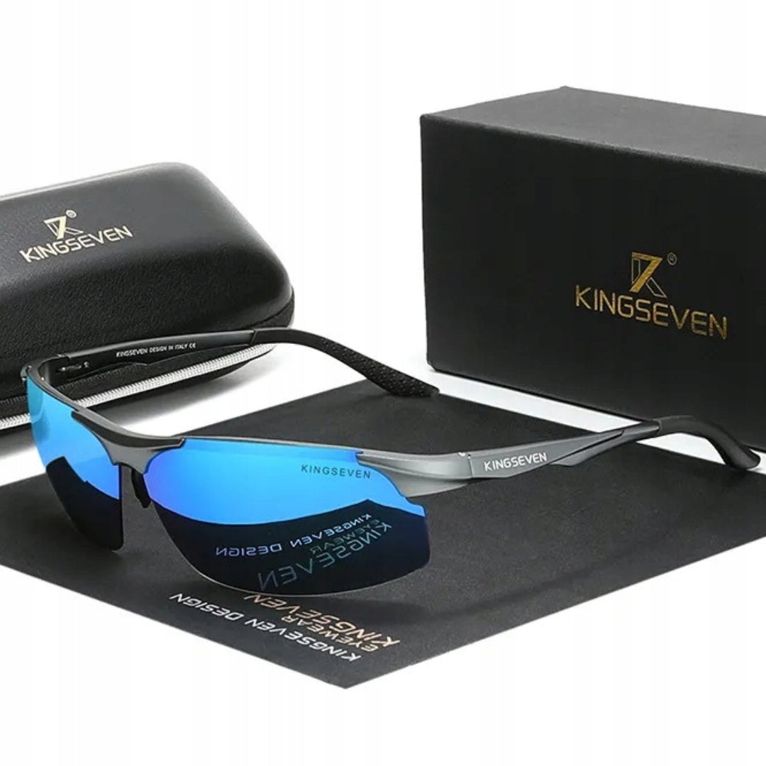 Vyriški akiniai nuo saulės KINGSEVEN POLIARIZACINIAI UV400 RINKINYS + DĖKLAS