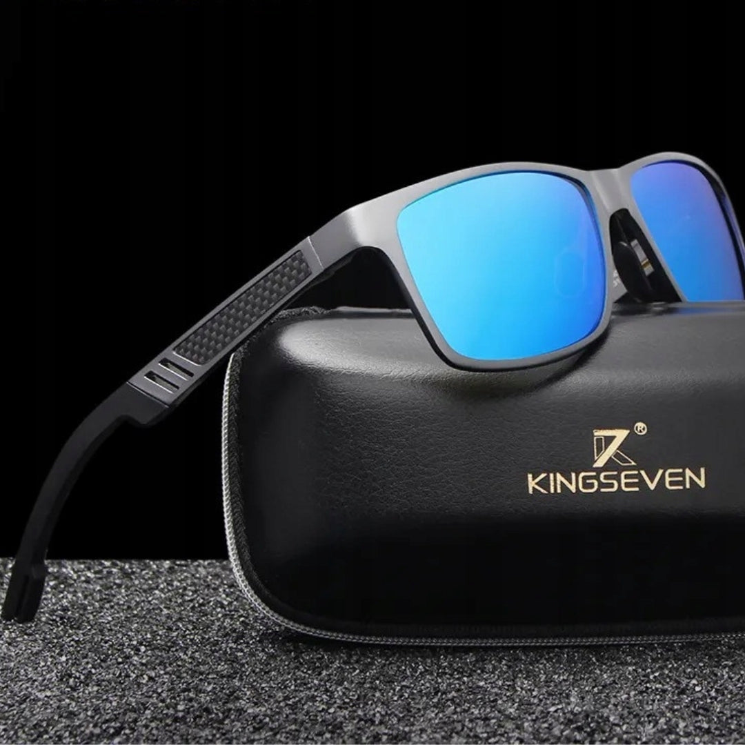 Vyriški saulės akiniai KINGSEVEN – poliarizuoti UV400, rinkinys su dėklu