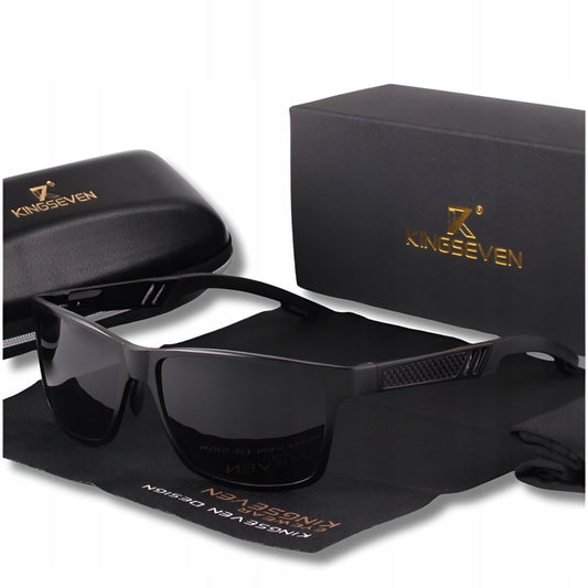 Vyriški saulės akiniai KINGSEVEN – poliarizuoti UV400, rinkinys su dėklu