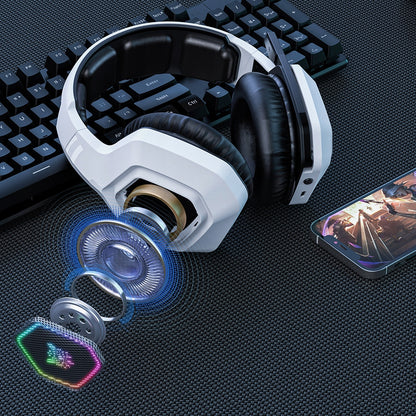 ONIKUMA B100 Belaidės žaidimų ausinės ant ausų BT 5.3 RGB 2.4 GHz